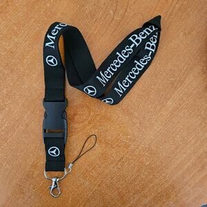 Mercedes Benz Logo Lanyard with Quick-Release Buckle & Keyring Clip